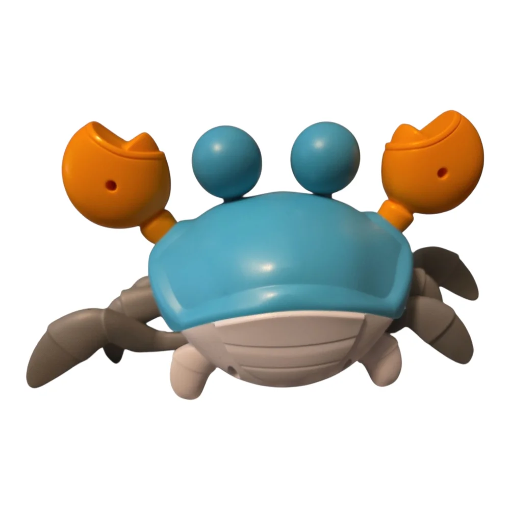 Blue and Orange Learning Crab Toy with Googly Eyes